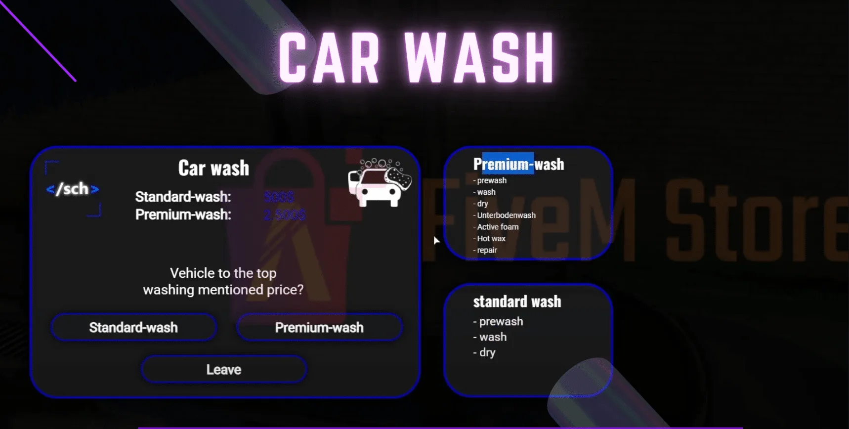 Revamp vehicles with esx car wash fivem scripts. Elevate immersion using the latest ESX Bike and Car Wash solutions in FiveM rp.