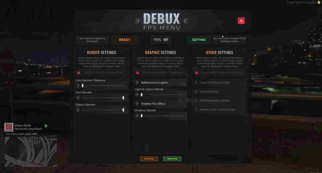 Fivem FPS Menu Script