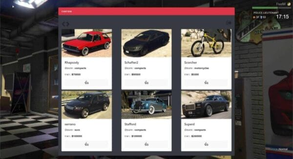 FiveM VehicleShop V3 is a game-changer for vehicle management on your server. With its intuitive interface, diverse vehicle selection