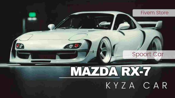 The Mazda RX-7 Kyza in Fivem is a masterpiece of design and performance. Its unique styling, exceptional drifting capabilities