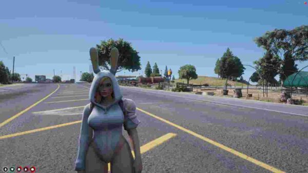The Penny Bunny Suit Ped is a charming and imaginative addition to FiveM, allowing players to express their creativity through visually striking character.