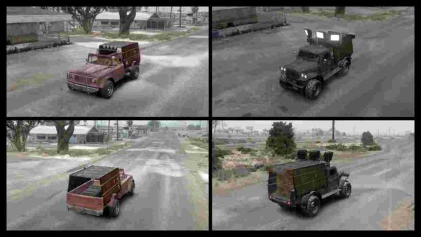 Inspired by Menyoo's vehicle mod, I made four cars: two off-road vehicles and two without seats. I transformed two automobiles into transport vehicles by adding 10 and 20 seats, respectively. Although this is more of a proof-of-concept than anything else, I choose to do without Menyoo and rebuild the vehicles in my own style. Standalone.