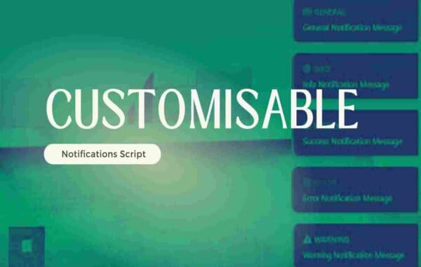 FiveM Customizable Notifications bring a new level of flexibility and interaction to your server. This feature allows server owners to create personalized, visually appealing notifications that inform players about important events or actions. With the ability to adjust the design, content, and timing of notifications, you can improve the overall experience and keep players engaged in real-time updates.