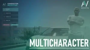 FiveM scene selector system showing multiple spawn scenes and vehicle selection