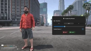 FiveM PedScale script showing player character with adjusted size
